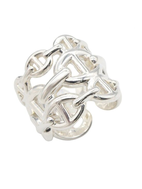 Hermes Sterling Silver GM Chaine d Hermes Ring Chaine D\'ancre 925 Sterling Silver